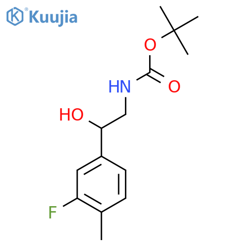 tert-butyl N-2-(3-fluoro-4-methylphenyl)-2-hydroxyethylcarbamate structure
