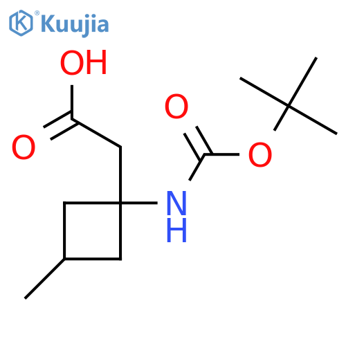 2-(1-{(tert-butoxy)carbonylamino}-3-methylcyclobutyl)acetic acid structure