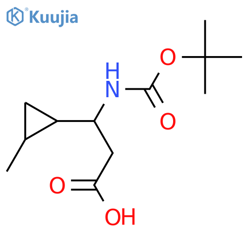 3-{(tert-butoxy)carbonylamino}-3-(2-methylcyclopropyl)propanoic acid structure