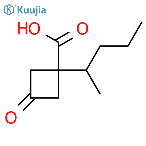 3-oxo-1-(pentan-2-yl)cyclobutane-1-carboxylic acid structure