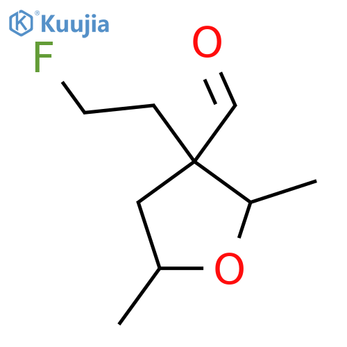 3-(2-fluoroethyl)-2,5-dimethyloxolane-3-carbaldehyde structure