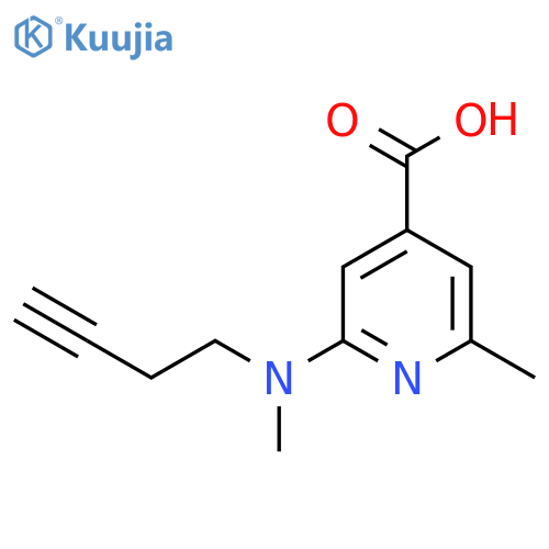 2-(but-3-yn-1-yl)(methyl)amino-6-methylpyridine-4-carboxylic acid structure