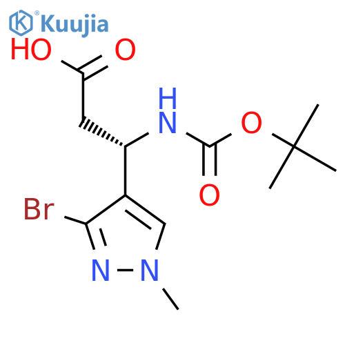 (3S)-3-(3-bromo-1-methyl-1H-pyrazol-4-yl)-3-{(tert-butoxy)carbonylamino}propanoic acid structure
