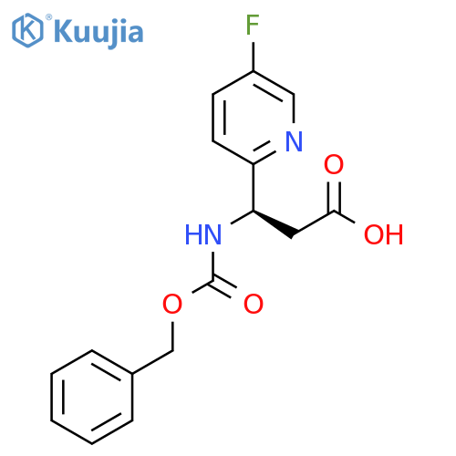 (3R)-3-{(benzyloxy)carbonylamino}-3-(5-fluoropyridin-2-yl)propanoic acid structure