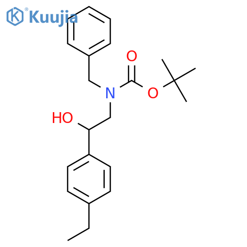 tert-butyl N-benzyl-N-2-(4-ethylphenyl)-2-hydroxyethylcarbamate structure