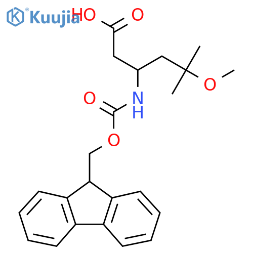3-({(9H-fluoren-9-yl)methoxycarbonyl}amino)-5-methoxy-5-methylhexanoic acid structure