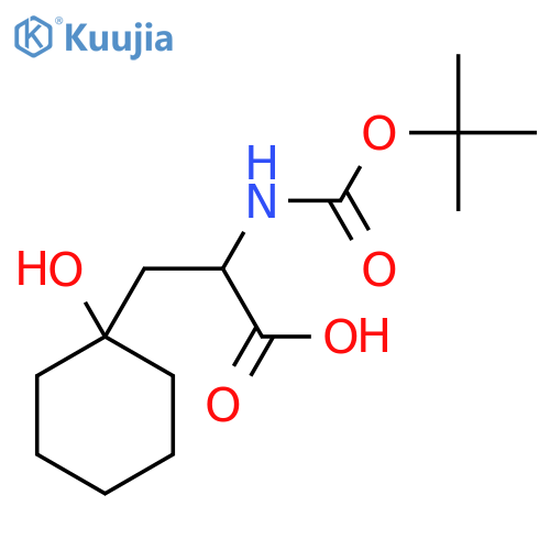 2-{(tert-butoxy)carbonylamino}-3-(1-hydroxycyclohexyl)propanoic acid structure