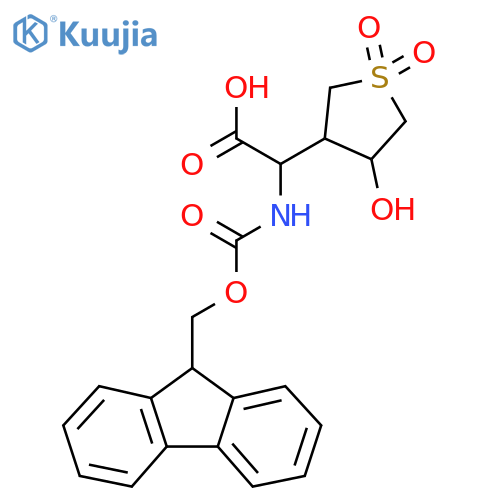 2-({(9H-fluoren-9-yl)methoxycarbonyl}amino)-2-(4-hydroxy-1,1-dioxo-1lambda6-thiolan-3-yl)acetic acid structure