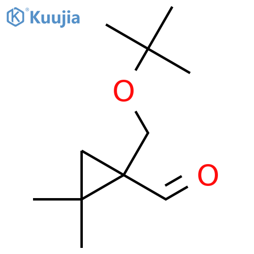 1-(tert-butoxy)methyl-2,2-dimethylcyclopropane-1-carbaldehyde structure