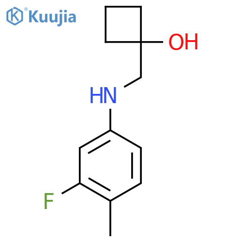 1-{[(3-Fluoro-4-methylphenyl)amino]methyl}cyclobutan-1-ol structure