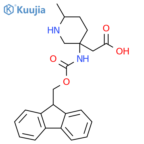 2-3-({(9H-fluoren-9-yl)methoxycarbonyl}amino)-6-methylpiperidin-3-ylacetic acid structure