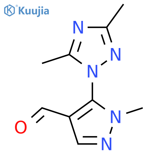 5-(dimethyl-1H-1,2,4-triazol-1-yl)-1-methyl-1H-pyrazole-4-carbaldehyde structure