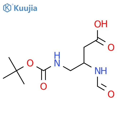 4-{(tert-butoxy)carbonylamino}-3-formamidobutanoic acid structure