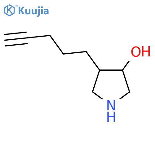 4-(pent-4-yn-1-yl)pyrrolidin-3-ol structure