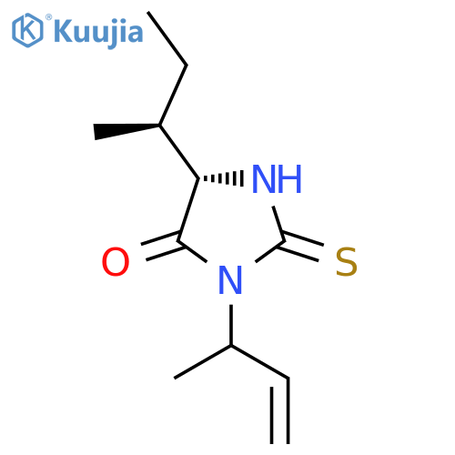 (5S)-3-(but-3-en-2-yl)-5-(2S)-butan-2-yl-2-sulfanylideneimidazolidin-4-one structure