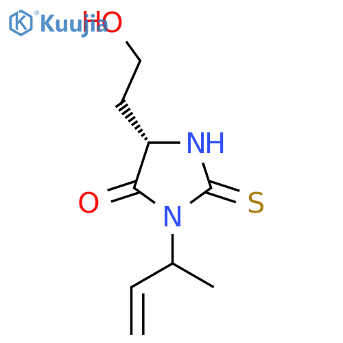 (5S)-3-(but-3-en-2-yl)-5-(2-hydroxyethyl)-2-sulfanylideneimidazolidin-4-one structure
