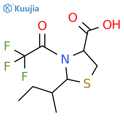 2-(butan-2-yl)-3-(trifluoroacetyl)-1,3-thiazolidine-4-carboxylic acid structure