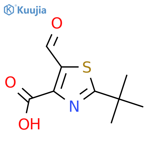 2-tert-butyl-5-formyl-1,3-thiazole-4-carboxylic acid structure
