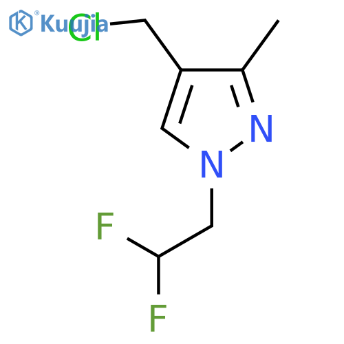 4-(chloromethyl)-1-(2,2-difluoroethyl)-3-methyl-1H-pyrazole structure