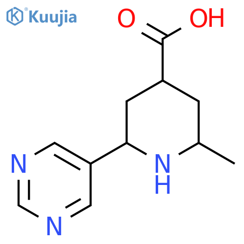 2-methyl-6-(pyrimidin-5-yl)piperidine-4-carboxylic acid structure
