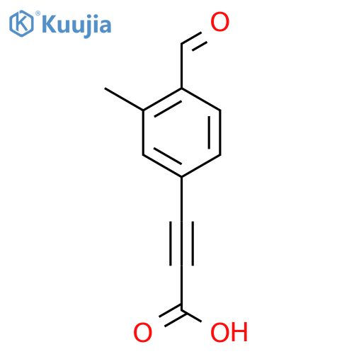 3-(4-formyl-3-methylphenyl)prop-2-ynoic acid structure