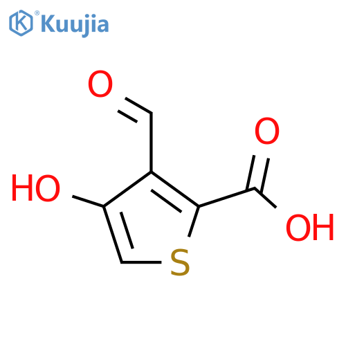 3-formyl-4-hydroxythiophene-2-carboxylic acid structure