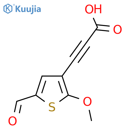 3-(5-formyl-2-methoxythiophen-3-yl)prop-2-ynoic acid structure
