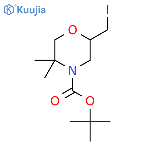 Tert-butyl 2-(iodomethyl)-5,5-dimethylmorpholine-4-carboxylate structure