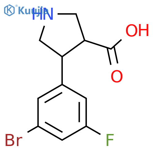 4-(3-Bromo-5-fluorophenyl)pyrrolidine-3-carboxylic acid structure