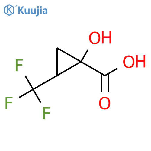 1-Hydroxy-2-(trifluoromethyl)cyclopropane-1-carboxylic acid structure
