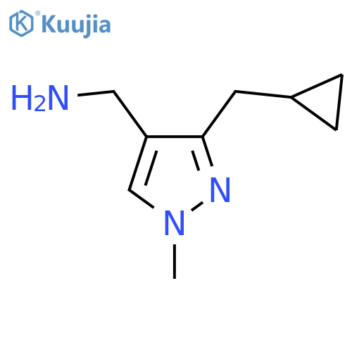 3-(cyclopropylmethyl)-1-methyl-1H-pyrazol-4-ylmethanamine structure