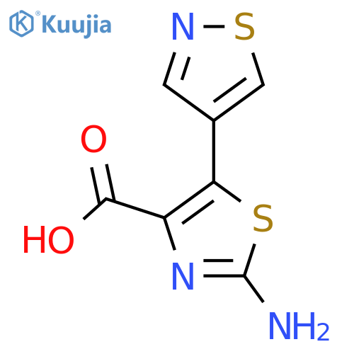 2-amino-5-(1,2-thiazol-4-yl)-1,3-thiazole-4-carboxylic acid structure