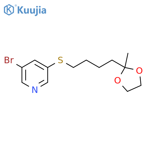 3-bromo-5-{4-(2-methyl-1,3-dioxolan-2-yl)butylsulfanyl}pyridine structure