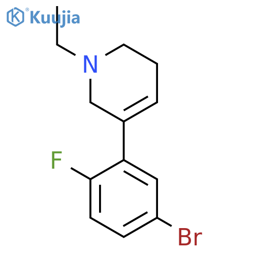 5-(5-bromo-2-fluorophenyl)-1-ethyl-1,2,3,6-tetrahydropyridine structure