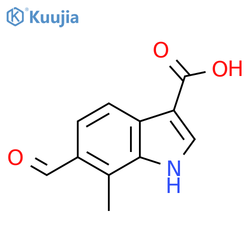 6-formyl-7-methyl-1H-indole-3-carboxylic acid structure