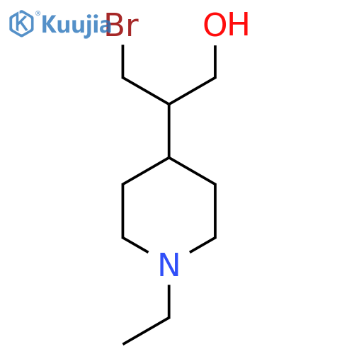 3-bromo-2-(1-ethylpiperidin-4-yl)propan-1-ol structure