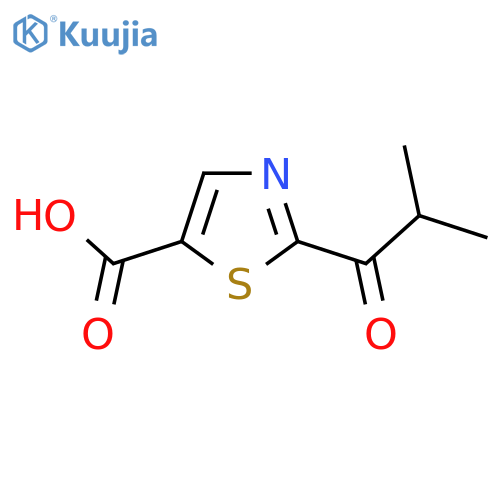 2-(2-methylpropanoyl)-1,3-thiazole-5-carboxylic acid structure