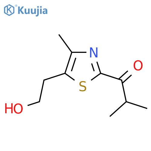 1-5-(2-hydroxyethyl)-4-methyl-1,3-thiazol-2-yl-2-methylpropan-1-one structure