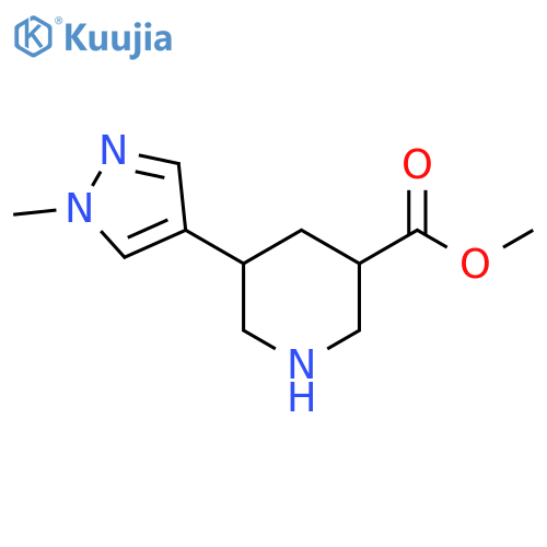 methyl 5-(1-methyl-1H-pyrazol-4-yl)piperidine-3-carboxylate structure
