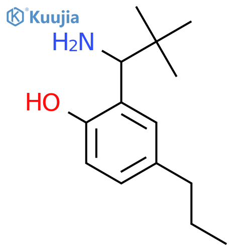 2-(1-amino-2,2-dimethylpropyl)-4-propylphenol structure