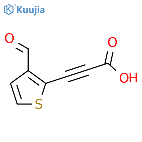 3-(3-formylthiophen-2-yl)prop-2-ynoic acid structure