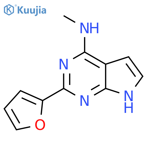 2-(furan-2-yl)-N-methyl-7H-pyrrolo2,3-dpyrimidin-4-amine structure