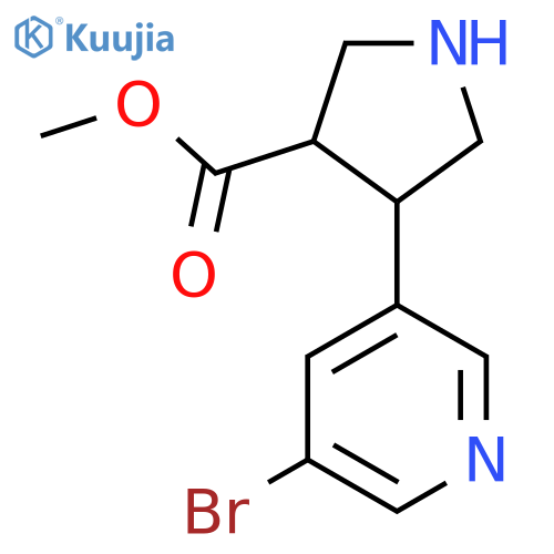 methyl 4-(5-bromopyridin-3-yl)pyrrolidine-3-carboxylate structure