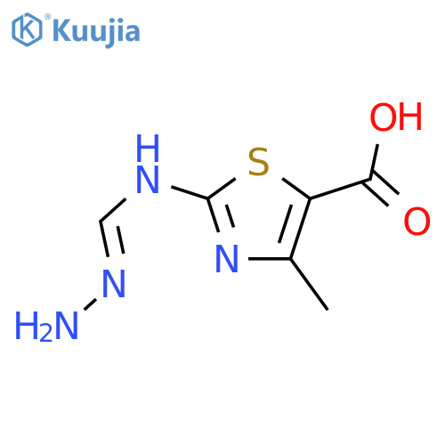 2-{Amino(imino)methylamino}-4-methyl-1,3-thiazole-5-carboxylic acid structure