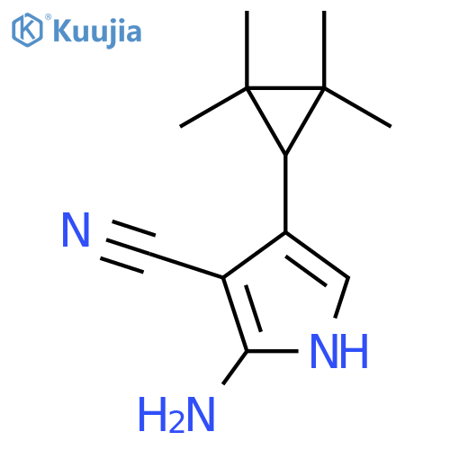 2-amino-4-(2,2,3,3-tetramethylcyclopropyl)-1H-pyrrole-3-carbonitrile structure