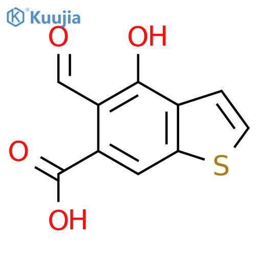 5-formyl-4-hydroxy-1-benzothiophene-6-carboxylic acid structure