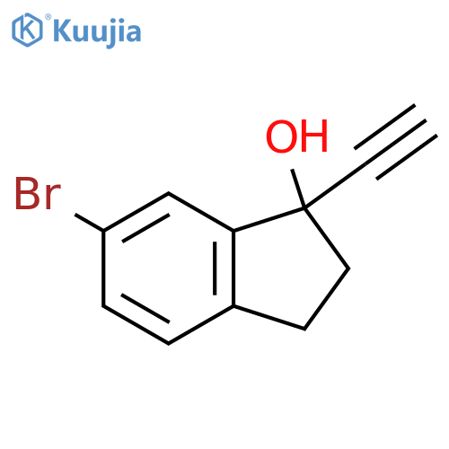 6-bromo-1-ethynyl-2,3-dihydro-1H-inden-1-ol structure