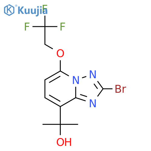 2-(2-bromo-5-(2,2,2-trifluoroethoxy)-[1,2,4]triazolo[1,5-a]pyridin-8-yl)propan-2-ol structure