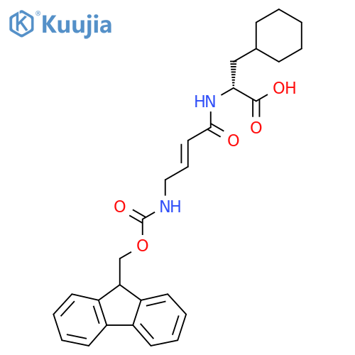 (2R)-3-cyclohexyl-2-4-({(9H-fluoren-9-yl)methoxycarbonyl}amino)but-2-enamidopropanoic acid structure