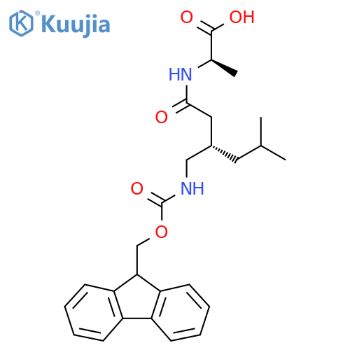 (2R)-2-(3S)-3-({(9H-fluoren-9-yl)methoxycarbonyl}amino)methyl-5-methylhexanamidopropanoic acid structure